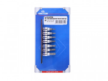 Набор торцевых насадок 1/4", TORX, Т10-Т40 мм, L = 37 мм, 7 предметов KING TONY 2107PR