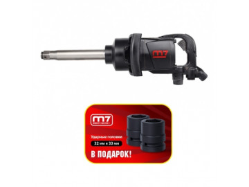 Гайковерт пневматический ударный 1&quot, 2441 Нм, удлинённый, в комплекте 2 торцевые головки MIGHTY SEVEN PNC-8343-8