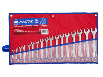 Набор комбинированных ключей, 6-22 мм, 17 предметов МАСТАК 0211-17P
