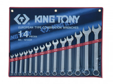 Набор комбинированных ключей, 5/16&quot-1-1/4&quot, 14 предметов KING TONY 1214SR