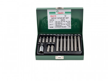 Комплект бит TORX в  кейсе 15 предметов Hans 06415